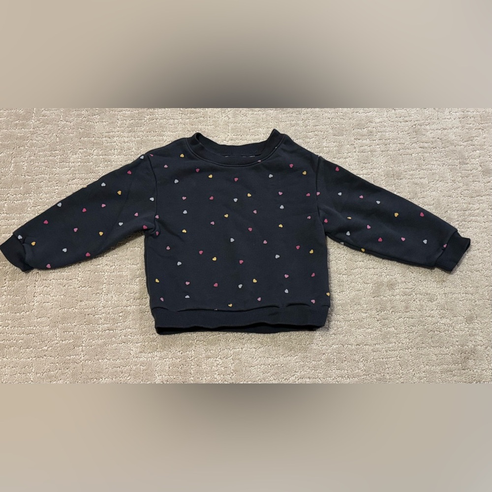 H&M Toddler Girl Heart Print Swearshirt 2T